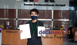 Foto : Ahmad Syahirul Alim, SH (Wakil Direktur Bakornas LKBHMI PB HMI) saat melapor ke gedung KPK