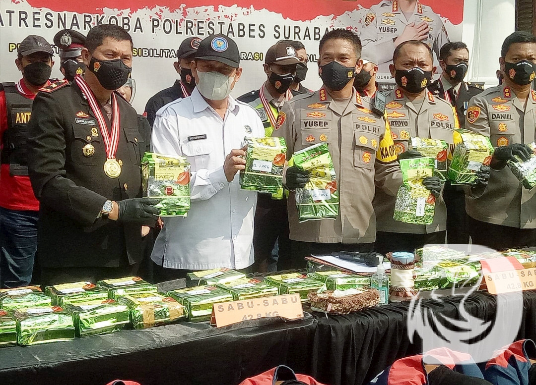 Satresnarkoba Polrestabes Surabaya Amankan Sabu 42,8 Kilogram Jaringan ...