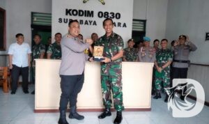 Kapolres Tanjung Perak William Cornelis Tanasale kunjungan ke Kodim 0830 SU