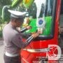 Satlantas Polres Tanjung Perak Sosialisasi Tagline Mudik Aman dan Hotline 110