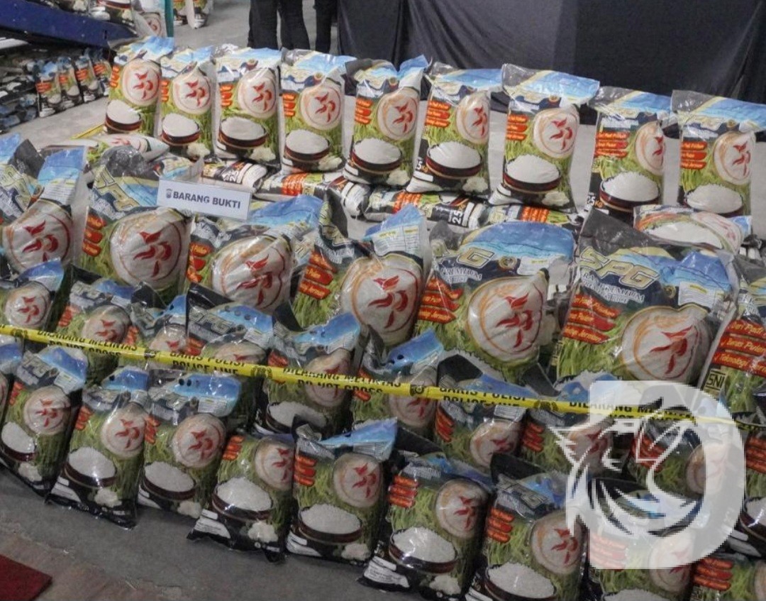 Beras Oplosan merek SPG disita Polresta Sidoarjo