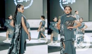 Desainer cilik Candida Aurelia, memamerkan karya Batiknya dari Probolinggo