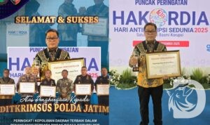 Dirreskrimsus Polda Jatim Kombes Pol Roy H.M. Sihombing, S.I.K. menerima penghargaan dari KPK RI