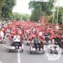 Kapolres Nganjuk Hadiri Penyerahan 220 Becak Listrik dari Presiden RI