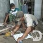 Gotong Royong Balik Dinding Rutilahu Ibu Eka